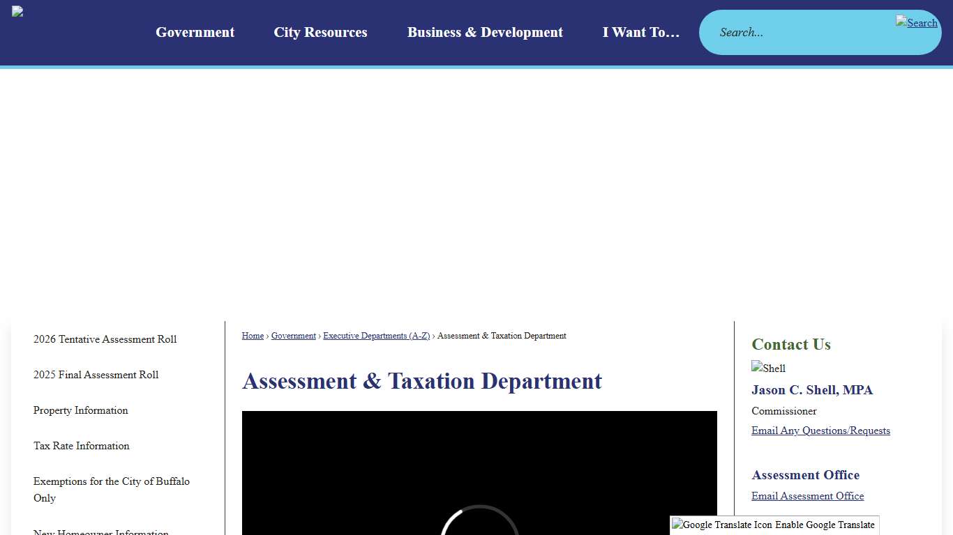 Assessment & Taxation Department Buffalo, NY